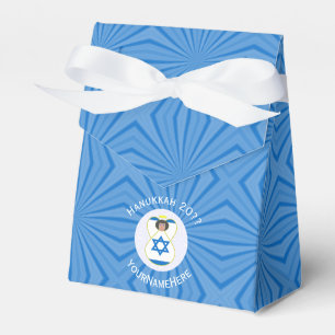 Israeli Angel Hanukkah Flag Personalized Tent Favour Box
