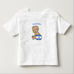 Israeli Baby Toddler T-Shirt<br><div class="desc">A cute Israeli baby wearing a diaper that looks like the flag of Israel! A cute and funny way for Israeli children to show pride in their nationality.</div>