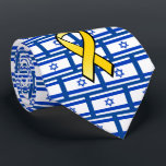 Israeli Flag Bring Them Home Free the Hostages Tie<br><div class="desc">This neck tie shows your love for Israel featuring the Israeli flag and yellow ribbons symbolising Bring Them Home for the Israeli hostages held in Gaza..</div>