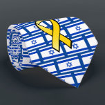 Israeli Flag Bring Them Home Free the Hostages Tie<br><div class="desc">This neck tie shows your love for Israel featuring the Israeli flag and yellow ribbons symbolising Bring Them Home for the Israeli hostages held in Gaza..</div>