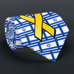 Israeli Flag Bring Them Home Free the Hostages Tie<br><div class="desc">This neck tie shows your love for Israel featuring the Israeli flag and yellow ribbons symbolising Bring Them Home for the Israeli hostages held in Gaza..</div>
