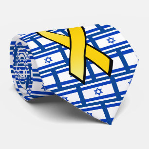 Israeli Flag Bring Them Home Free the Hostages Tie