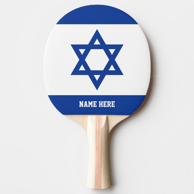 Israeli flag custom table tennis ping pong paddle (Front)