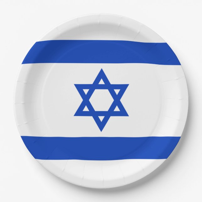 Israeli Flag (Israel) Paper Plate (Front)