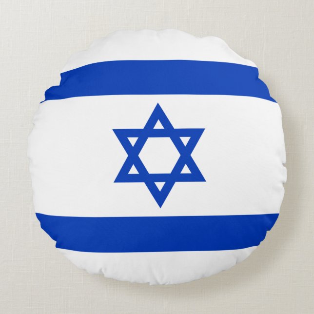 Israeli Flag (Israel) Round Cushion (Front)