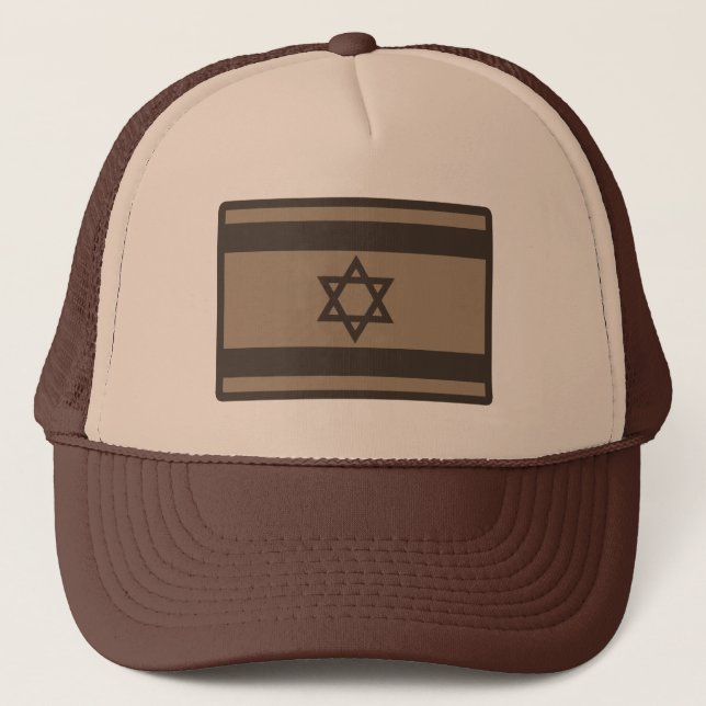 Israeli Flag On Desert Camo Trucker Hat (Front)
