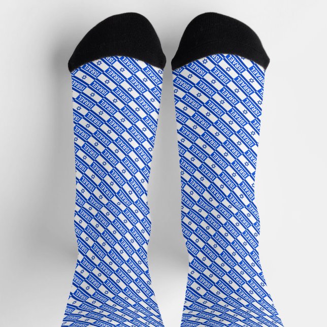 Israeli Flag Pattern Crew Socks (Top)