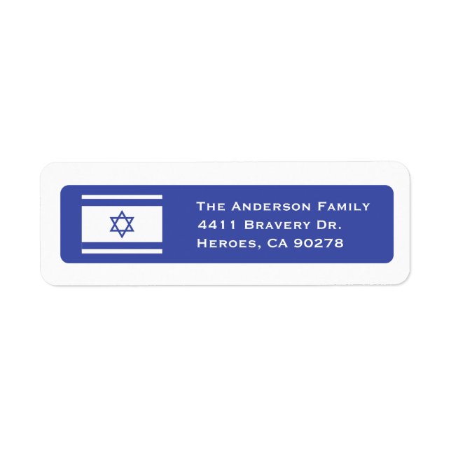 Israeli Flag Return Address Labels (Front)