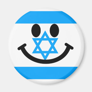 Israeli flag smiley face magnet