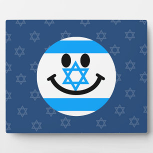Israeli flag smiley face plaque