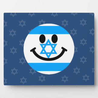 Israeli flag smiley face plaque