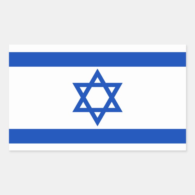 Israeli Flag Star of David Rectangular Sticker (Front)