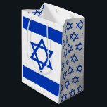 Israeli Flag with star of David, Patriots MD Medium Gift Bag<br><div class="desc">Israeli Flag styled patriotic Medium gift bag featuring star of David & Israel - love my country,  weddings,  hanukkah,  birthday gifts for national patriots / sports fans. Other sizes available in separate design.</div>