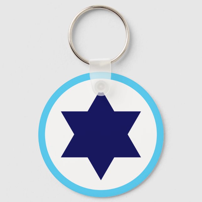 Israeli IAF Blue Star Roundel Key Ring (Front)