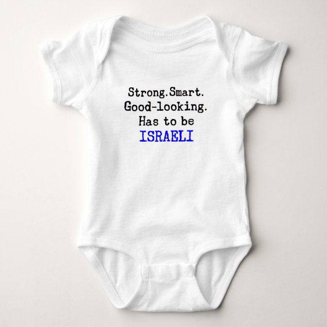 israeli strong baby bodysuit (Front)