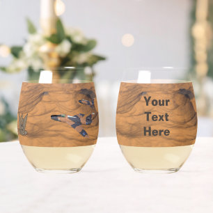 Israeli Super Mystères Over The Desert Stemless Wine Glass