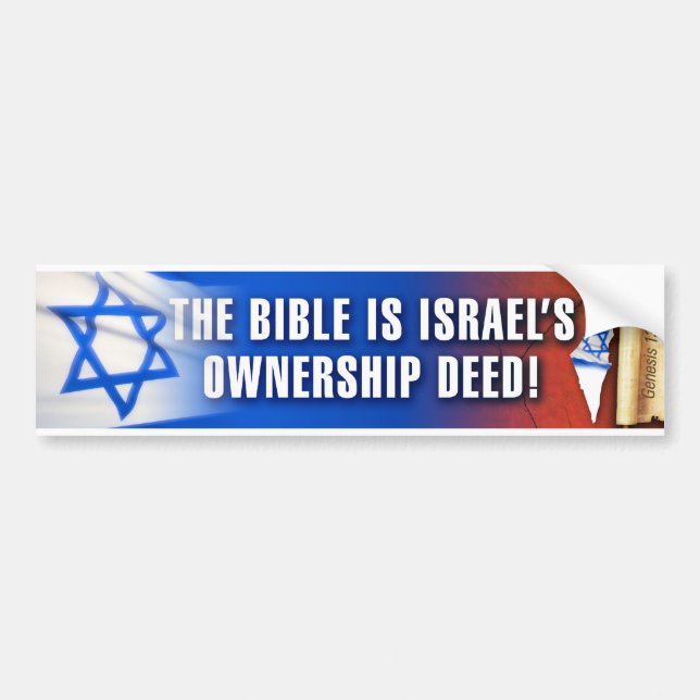Israel's Ownership Deed Bumper Sticker (Front)