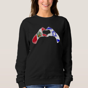 Isreal Peru Flag Isreali Peruvian Heart Sweatshirt