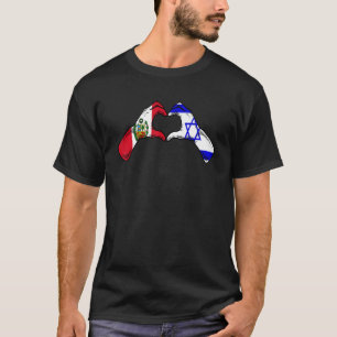 Isreal Peru Flag Isreali Peruvian Heart T-Shirt