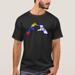 Isreal Venezuela Flag Isreali Venezuelan Heart T-Shirt