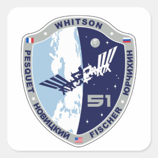 ISS Expedition 51 Patch Logo Square Sticker