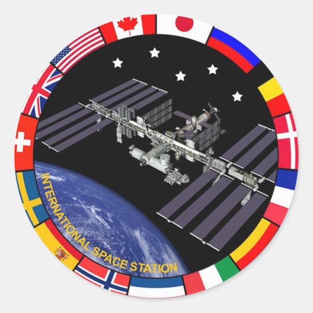 ISS Members Composite Logo Classic Round Sticker (Front)