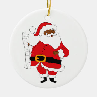 Issa Black Santa Ceramic Ornament