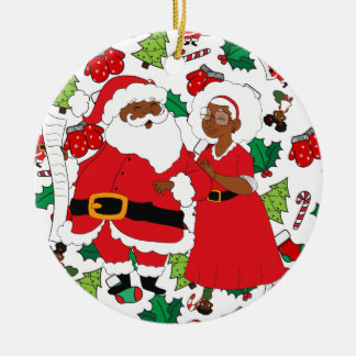 Issa Mr. and Mrs Claus Ceramic Ornament