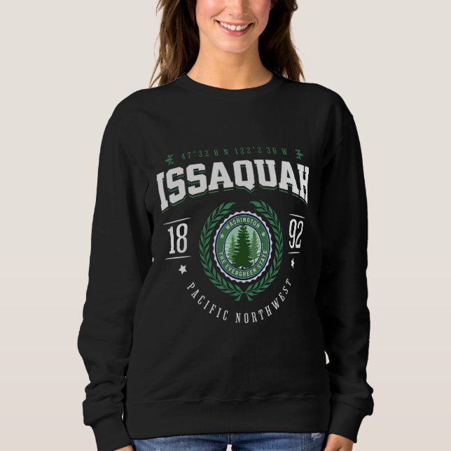 Issaquah Washington State Pine Tree WA Souvenir Re Sweatshirt (Front)