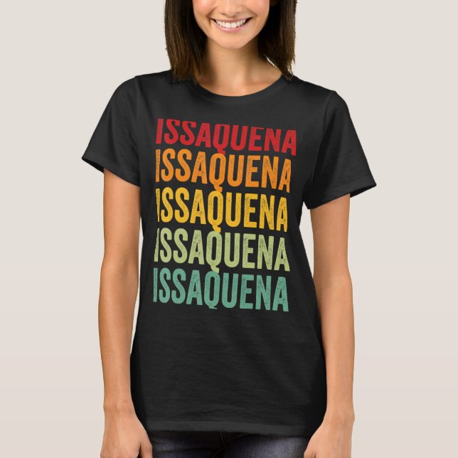 Issaquena County Mississippi Rainbow Text Design T-Shirt (Front)