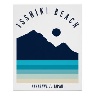 Isshiki Beach Kanagawa Japan Retro Vintage Poster