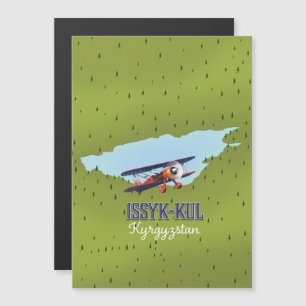 Issyk-Kul Kyrgyzstan lake travel poster art.