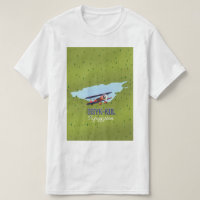 Issyk-Kul Kyrgyzstan lake travel poster art.