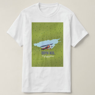 Issyk-Kul Kyrgyzstan lake travel poster art. T-Shirt