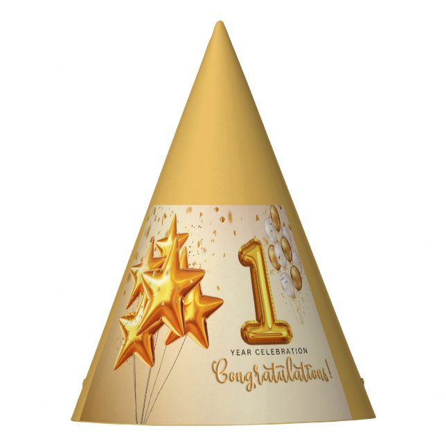 Ist Birthday Party Hat (Front)