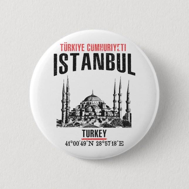 Istanbul 6 Cm Round Badge (Front)