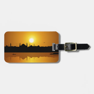 Istanbul and sunset luggage tag