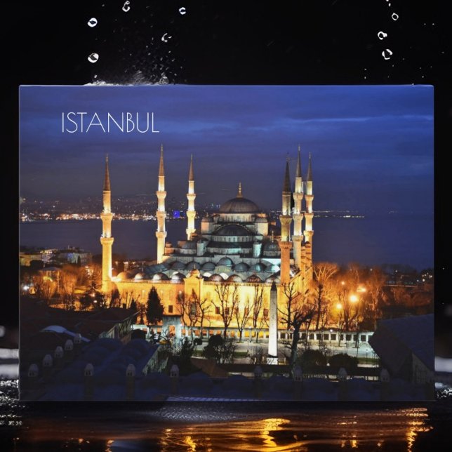Istanbul Blue Mosque Night Scenery Premium Travel  Postcard (Creator Uploaded)