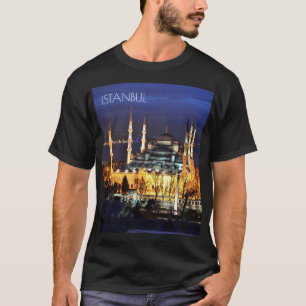 Istanbul Blue Mosque Night Scenery Premium Travel  T-Shirt