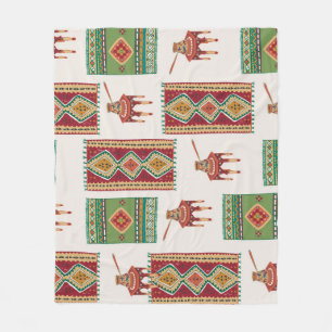 Istanbul Carpets Coffee: Vintage Pattern Fleece Blanket