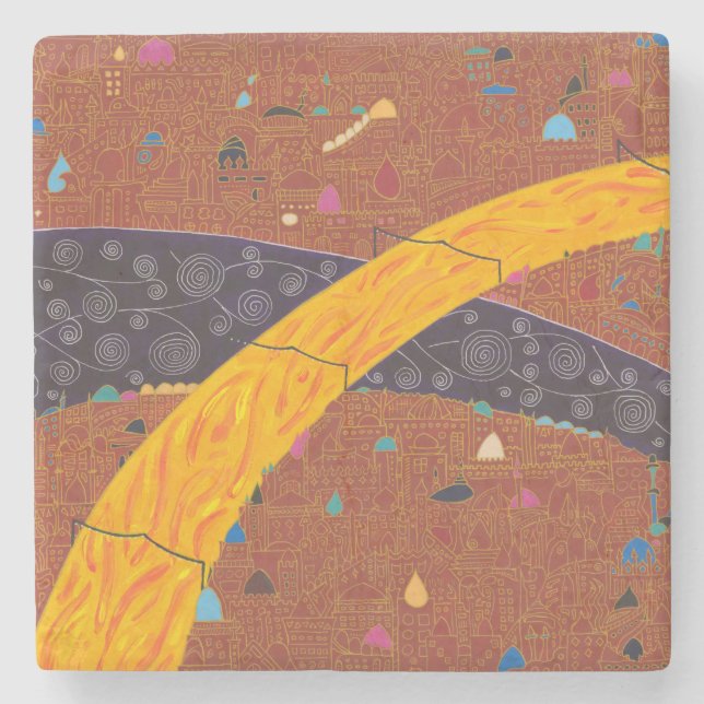 Istanbul Eid - Marble Stone Coaster (Front)