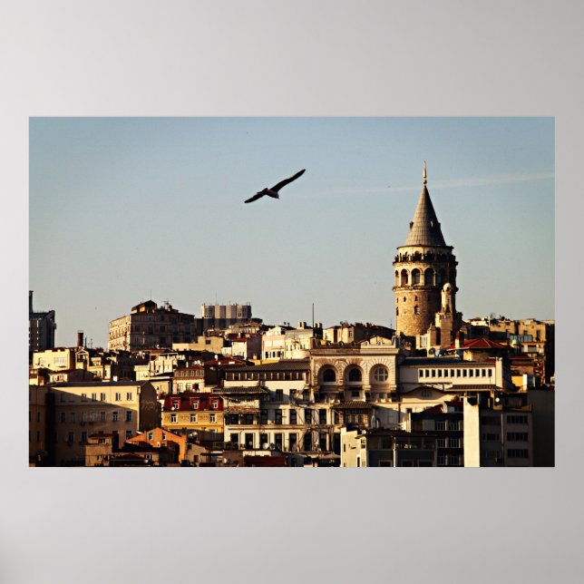 Istanbul - Galata Tower at Sunset Poster (Front)