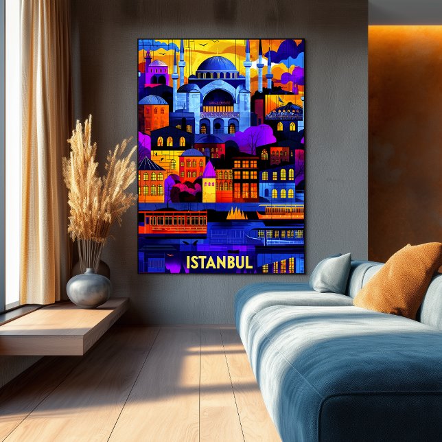 Istanbul Geometric Sunset – Colourful Cityscape Ar Poster (Creator Uploaded)