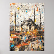 Istanbul Hagia Sophia Abstract Drip Painting