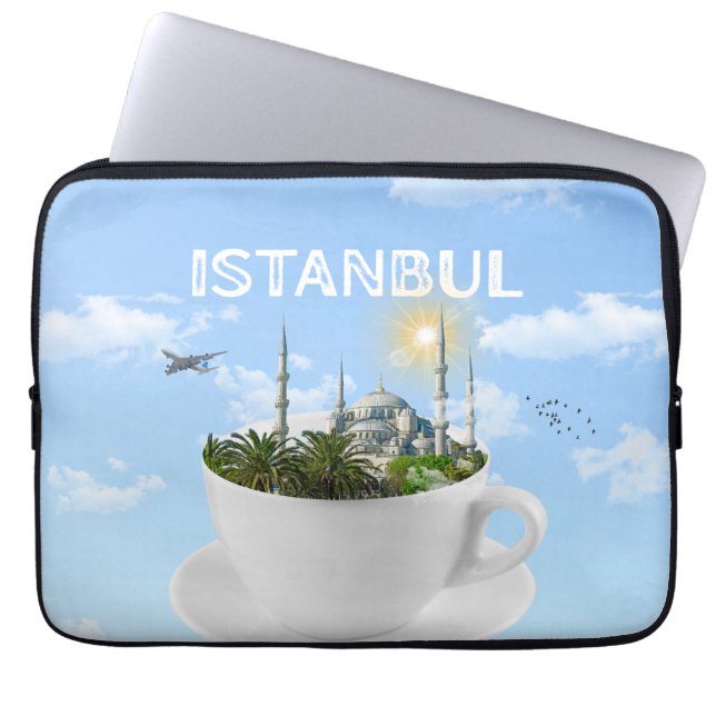 Istanbul in a Teacup - Skyline - Turkish Gift Laptop Sleeve (Front)