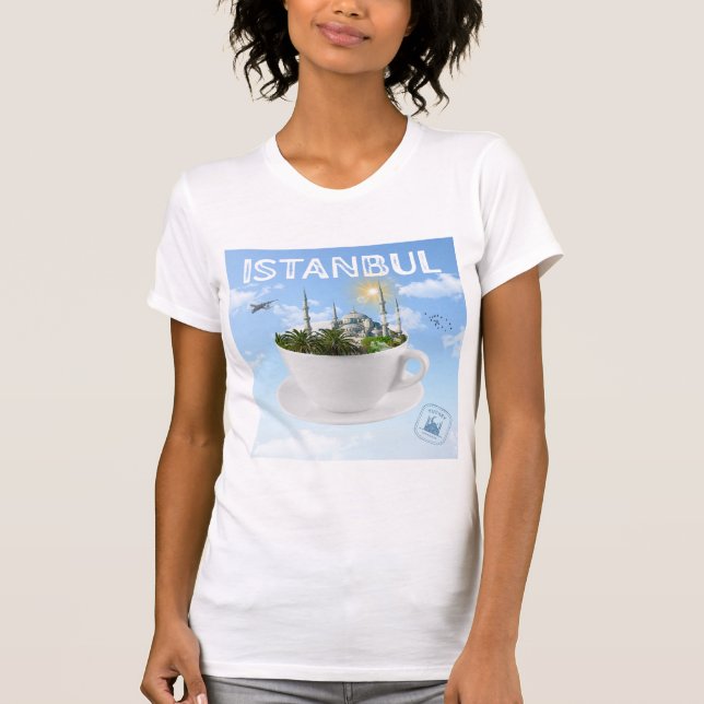 Istanbul in a Teacup - Skyline - Turkish Gift T-Shirt (Front)