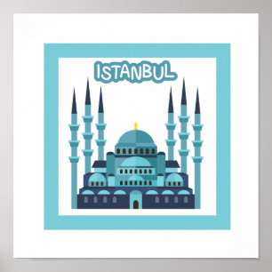 Istanbul Poster in Blue