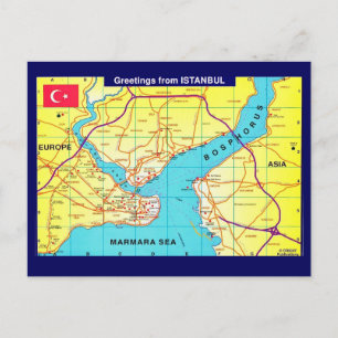 Istanbul Retro Greeting Postcard