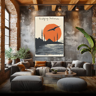 Istanbul Silhouette at Sunset - Minimalist Skyline Poster