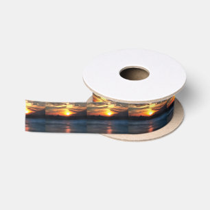 Istanbul Skyline Against Beautiful Sunset Satin Ribbon